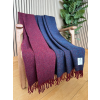 Merino Wool Throw Blanket Dusk & Garnet Reversible