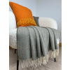 Merino Wool Throw Blanket Landscape Herringbone