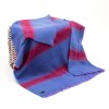Mohair Throw Blanket Blue Maroon Check