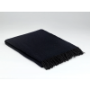 Merino Wool Throw Blanket Slate Navy Herringbone