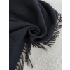Merino Wool Throw Blanket Slate Navy Herringbone