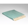 Merino Wool Throw Blanket Spearmint Herringbone