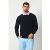 Merino Wool Crew Neck Sweater - Black