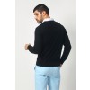Merino Wool Crew Neck Sweater - Black