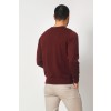 Merino Wool Crew Neck Sweater - Burgundy