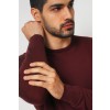 Merino Wool Crew Neck Sweater - Burgundy