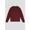 Merino Wool Crew Neck Sweater - Burgundy