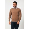 Merino Wool Crew Neck Sweater - Camel