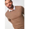 Merino Wool Crew Neck Sweater - Camel