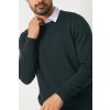 Merino Wool Crew Neck Sweater - Hunter Green