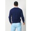 Merino Wool Crew Neck Sweater - Navy