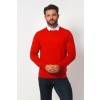 Merino Wool Crew Neck Sweater - Red