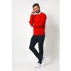 Merino Wool Crew Neck Sweater - Red