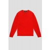 Merino Wool Crew Neck Sweater - Red