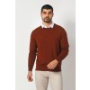 Merino Wool Crew Neck Sweater - Rust