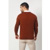 Merino Wool Crew Neck Sweater - Rust