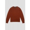 Merino Wool Crew Neck Sweater - Rust