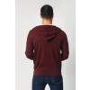 Merino Wool Full Zip Hoodie Sweater - Burgundy