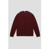 Merino Wool Full Zip Hoodie Sweater - Burgundy