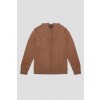 Merino Wool Full Zip Hoodie Sweater - Camel