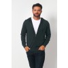 Merino Wool Full Zip Hoodie Sweater - Hunter Green