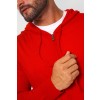 Merino Wool Full Zip Hoodie Sweater - Red