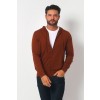 Merino Wool Full Zip Hoodie Sweater - Rust