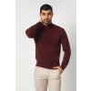 Merino Wool Quarter Zip Sweater - Burgundy