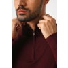 Merino Wool Quarter Zip Sweater - Burgundy