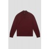 Merino Wool Quarter Zip Sweater - Burgundy