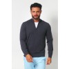 Merino Wool Quarter Zip Sweater - Charcoal