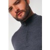 Merino Wool Quarter Zip Sweater - Charcoal