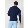 Merino Wool Quarter Zip Sweater - Navy