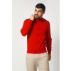 Merino Wool Quarter Zip Sweater - Red