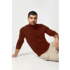 Merino Wool Quarter Zip Sweater - Rust