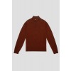 Merino Wool Quarter Zip Sweater - Rust