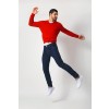 Merino Wool V-Neck Sweater - Red