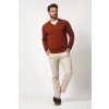 Merino Wool Sport V-Neck - Rust