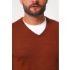 Merino Wool Sport V-Neck - Rust