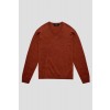 Merino Wool Sport V-Neck - Rust