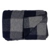 Minus33 White Mountain Woolen Camp & Picnic Wool Blanket - Gray and Blue Plaid