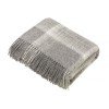 New Natural Collection - Ombre Check Gray - Pure New Wool Throw Blanket