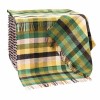 Merino Wool Cashmere Throw Green Yellow Charcoal Diamond Weave