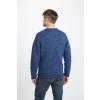 Raheen Tweed Roll Neck Mens Merino Wool Sweater - Denim