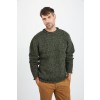 Raheen Tweed Roll Neck Mens Merino Wool Sweater - Green