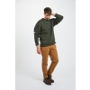 Raheen Tweed Roll Neck Mens Aran Merino Wool Sweater - Green