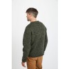 Raheen Tweed Roll Neck Mens Aran Merino Wool Sweater - Green