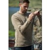 Raheen Tweed Roll Neck Mens Merino Wool Sweater - Oat