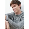 Raheen Tweed Roll Neck Mens Aran Merino Wool Sweater - Light Grey