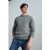 Raheen Tweed Roll Neck Mens Aran Merino Wool Sweater - Light Grey